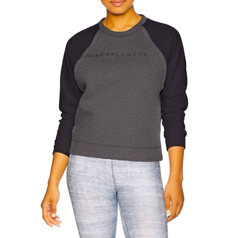 Under Armour UA Cropped Rival fleece sweatshirt Crew Neck 2XL Women's